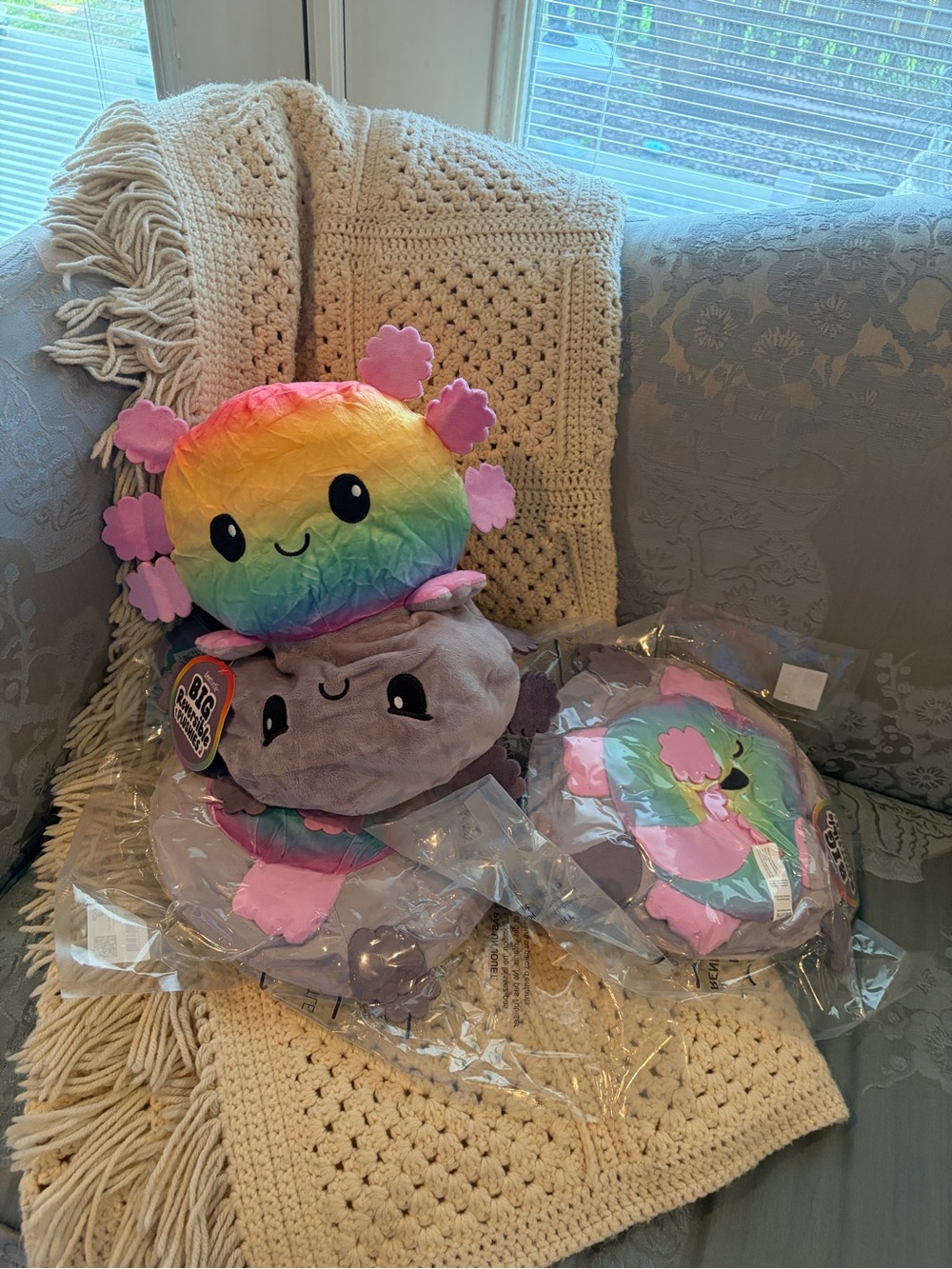 NWT teeturtle BIG reversible plushie Axolotl Plush sensory emotional regulation